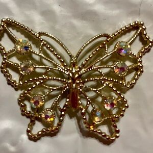 Elegant Gold Butterfly Brooch